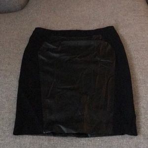 Faux leather pencil skirt